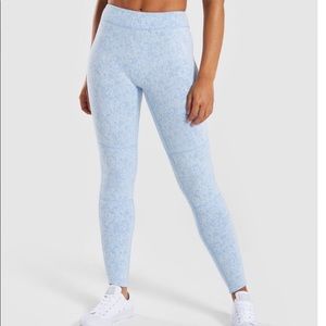 NWT GYMSHARK FLEUR LEGGINGS. Malibu BlueMarl.